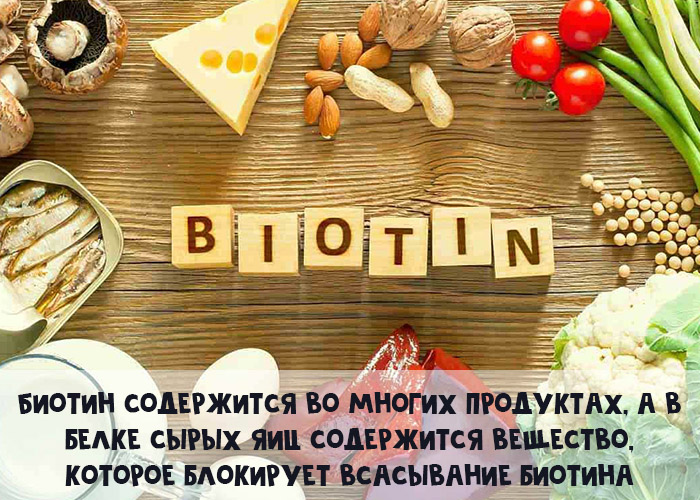 Много витамина В7 содержится в приготовленных яичных желтках, овсянке, белых грибах, шпинате, сырах, свинине, моркови, яблоках