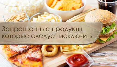 Запрещенные продукты, которые следует исключить полностью