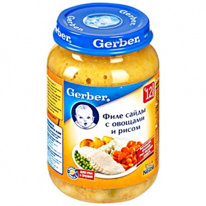 Пюре Gerber Филе сайды с овощами и рисом