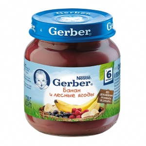 Пюре Gerber Банан и лесные ягоды