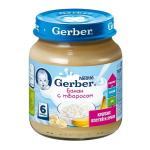 Пюре Gerber Банан с творогом