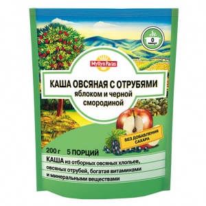 Овсяная каша Myllyn Paras с отрубями, яблоком и чёрной смородиной