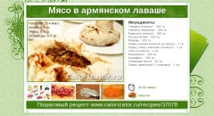 Мясо в армянском лаваше